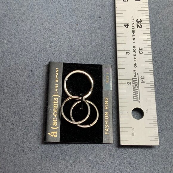 Accents Lane Bryant Rings Lot Of 3 Size 9 Silver Minimalist Fashion New Women - Picture 2 of 2